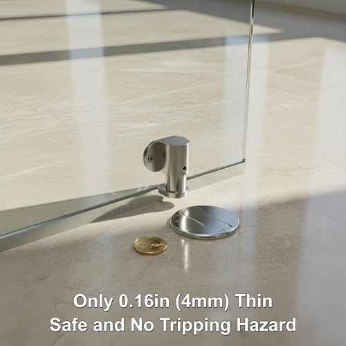 4 Pack Magnetic Door Stopper ? Upgraded with Nail-Free Glue, Adjustable Magnet Door Stop for Bottom of Door, Floor Mount Magnetic Door Holder Catch No Drilling (Silver)