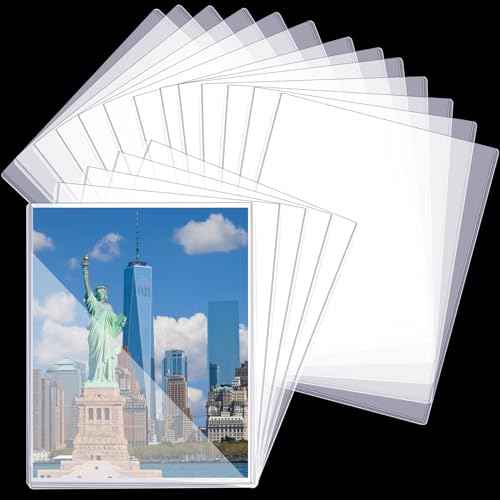25 Pcs 8 1/2" x 11" Rigid Print Protectors Clear Sheet Protectors Hard Plastic Paper Page Magazine Protectors for Collectors Rigid Top Loaders Document Holder Birth Certificate Protector