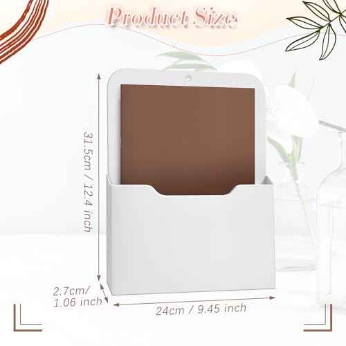 Epakh 6 Pack Magnetic File Holder Magnetic Paper Holder Organizer Wall Mounted Mail Magazine Storage Pockets for Refrigerator, Whiteboard, Office, Classroom, Back to School(White)