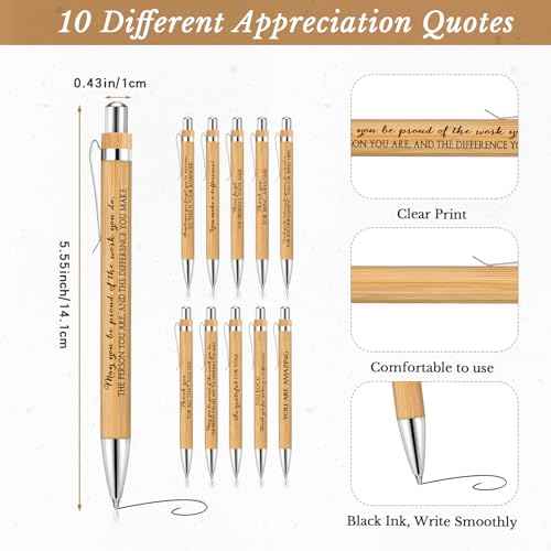 Tellingyou 60 Pcs Employee Appreciation Gift Bulk for Christmas Coworker A6 to Do List Kraft Notebook Ballpoint Pen Inspirational Gift for Office Team Staff Teacher Nurse Medical Assistant