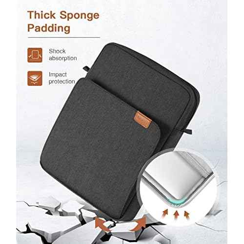 MoKo 15 Inch Laptop Sleeve Bag Fits MacBook Air 15" M2 2023, MacBook Pro 14" M2 2023, Galaxy Tab S9 Utra 14.6" 2023, Handle Carrying Case with Shoulder Strap, Black & Gray