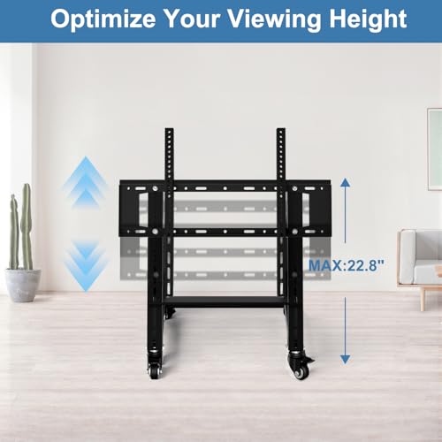 Low Height Mobile TV Stand, Rolling TV Stand with Wheel for 26-65 inch TV, Hight Adjustable, 36¡Æ -68¡Æ Adjustable Viewing Angle,Max 50KG, Vesa 600¡¿500