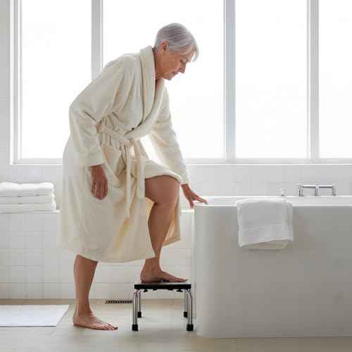 Step Stool, Heavy-Duty Steel Legs, 350 lb Capacity, Comfortable Non-Slip Rubber seat Cushion, Non-Slip Rubber feet£¬Anti-Skid Bathroom Stool for Children, Elderly, Kitchen, Home Use