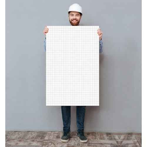 Graph Paper Pad - 24" x 36" Large Graph Paper, 25 Sheets/50 Pages, 4"x4" Ruled Grid Paper for Engineer Architect Designer Mathematician Draftsmen Sketch House Commercial Building Plan Drafting
