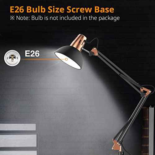 LEPOWER Metal Floor Lamp, Adjustable Swing Arm Floor Lamps with Heavy Duty Base, Architect Reading/Standing Lamp for Living Room with On/Off Switch, Office, BedroomStudy Room, Drawing Sand Black
