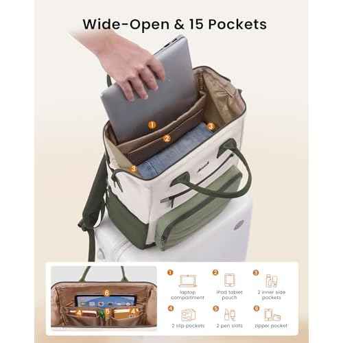 LOVEVOOK Puffer Laptop Backpack for Women, 15.6 Inch Work Backpack purse for Nurse Teacher, College Back to School Bookbag for Teen Girls, Personal Item Travel Bag Computer Daypack for Daily Commute