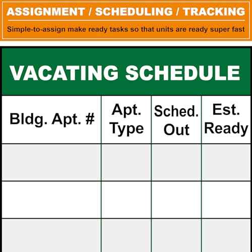 Extra Large Property Management Make Ready White Board,36X45 Inch Big Dry Erase Apartment Make Ready Checklist Schedule Board,Maintenance Status Tracker Tool for Real Estate Manager