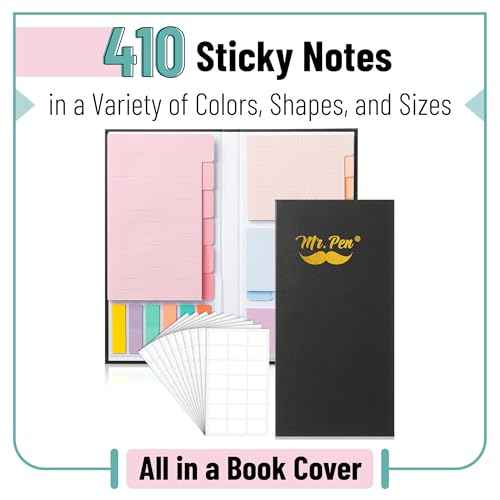 Mr. Pen- Sticky Notes Set, 410 Pack, Pastel Macaron Divider Sticky Notes, Planner Sticky Note Dividers Tabs