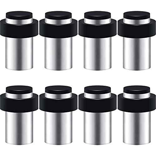 8 Pack Door Stoppers Stainless Steel with Rubber Bumper Door Stops for Wall and Floor MountingHeight 2.4"