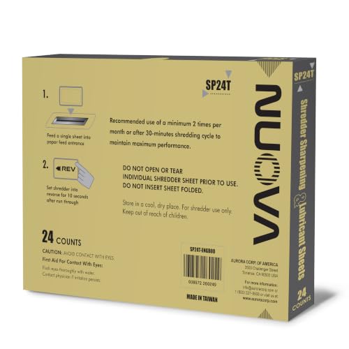 Nuova SP24T Paper Shredder Sharpening & Lubricant Sheets, 24 Count