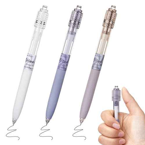 Leven Fidget Spinning Gel Pens 3 Pcs, Stress Relief 0.5mm Black Ink Pens, Quick Dry Fine Point Smooth Writing Ballpoint Pen, for Journaling Note Taking Office School Supplies Morandi