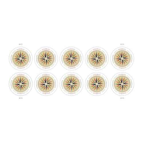 1794 Compass Rose 2025 (Sheet of 10) Global International First-Class Mail Forever Postage Stamps