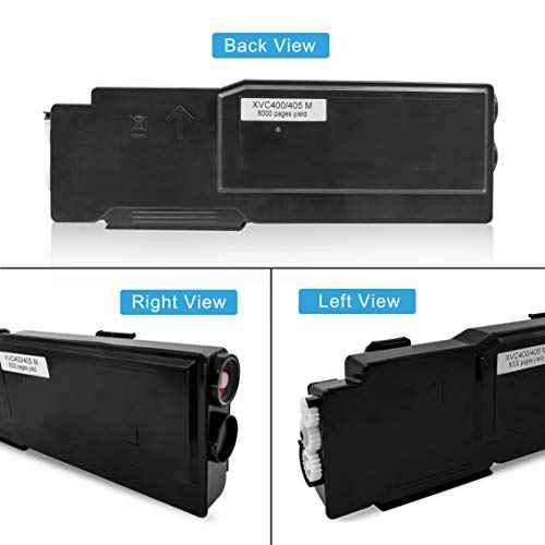 C400 C405 Remanufactured Toner Cartridges 4 Colors 10500 Pages for 106R03524, 8000 Pages CMY for 106R03525 106R03526 106R03527 for Xerox C400n C400dn C405n C405dn Printers (1*Black, Extra High Yield)