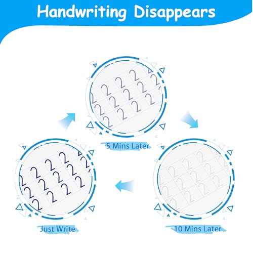 Large Magic Practice Copybook for Kids,Handwriting Grooved Practice Book 6 Pack with Pen Refill English Cursive Calligraphy Reusable Age 3-8£¨A4 Size£©