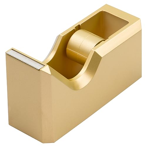 JAM Paper Gold Office & Desk Combo Set - 1 Stapler & Tape Dispenser, 2 Pack