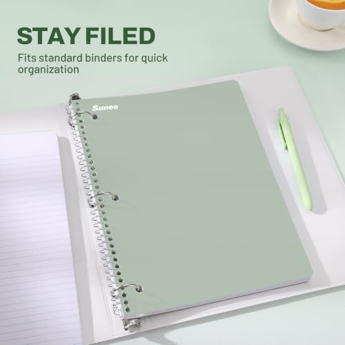 Aesthetic 3-Pack Spiral Notebooks for School, College Ruled, 8x10.5"
