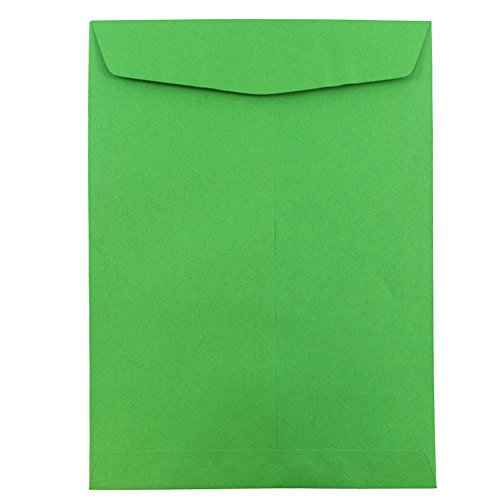 JAM PAPER 9 x 12 Open End Catalog Colored Envelopes - Green Recycled - 100/Pack