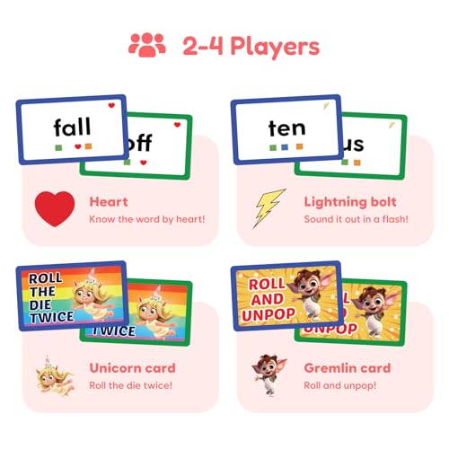 THE FIDGET GAME Sight Words - Reading Flashcards and Pop Fidget Toys for Kids Pre-K to Third Grade - Learning Activities and Games for High-Frequency Dolch Sight Words - Includes Mats and Dice