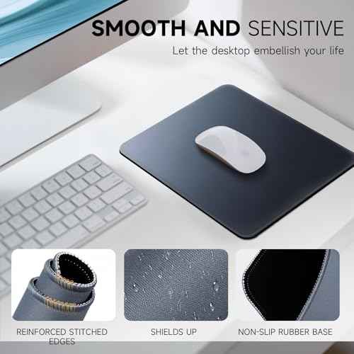 Premium Mouse Pad with Stitched Edges ? 10.2 x 8.3 in | Smooth, Washable Mat with Non-Slip Base | Personalized Cute MousePads for Laptop, Computer, Office, Home (Gray-Black Gradient)