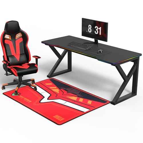 Non-Slip Floor Chair Mat 35"¡¿47" for Evangelion Unit-02 Mech Inspired Design