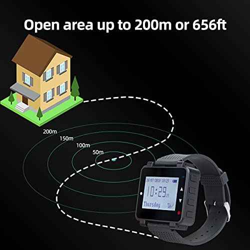 Retekess T128 Restaurant Pager System,Nurse Call System,7 Prompt Mode,Watch Receiver,Compatible with All Call Buttons for Restaurant,Hospital