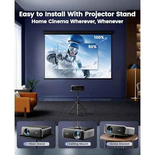 [Netflix-Licensed/4K Supported] Smart Outdoor Projector with WiFi6 and Bluetooth, 800ANSI Movie Projector, DoIby Audio with Dual Speakers, AI Auto Focus with Built-in Apps Proyector, Upgraded P62 Pro