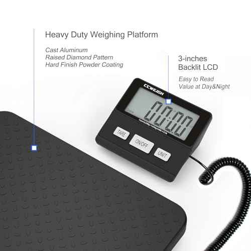 Digital Shipping Scale with Weight Indicator, 440lb/1.76oz, for Small Business, parcels, Home, Luggage, etc., Digital Postal Scale with AC Adapter and LCD Digital Display.