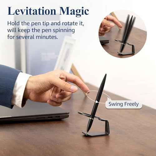 Magnetic Levitation Pen, Metal Luxury Gifts for Men,Futuristic Floating Gel Ink Pen, Cool Tech Gadgets for Women,Unique Office Gifts Desk for Boss,Partner,Tutor (Black)