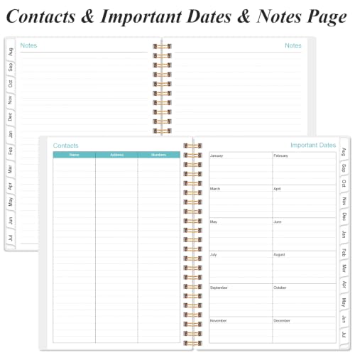 Heveboik Rose Leaf Monthly Planner 2026-2027, 6.4 x 8.5 inch, Tabs & Inner Pocket