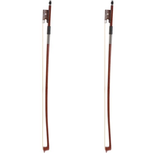 VOSAREA 3/4 Size Violin Bow - 2PCS Wooden Bow with Horse Hair Replacement for Students and - Ideal for Practice and Performance Durable and Easy to Use