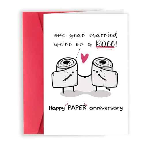 Happy 1st Anniversary Wedding Gifts for Him Her, Funny Paper Anniversary Cards for Wife Husband, Romantic 1 Year Anniversary Card for Couple, First Aday Day Gifts