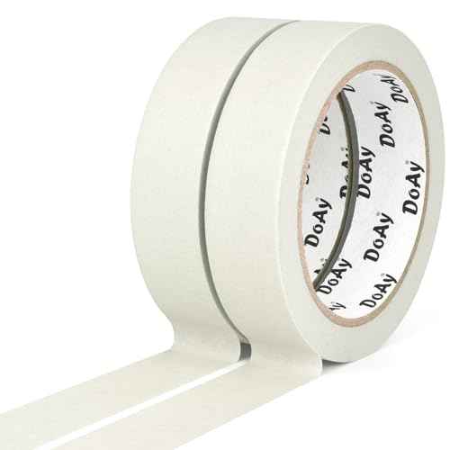 2 Pack White Masking Tape - Painters Tape 1 Inch Wide - Multi-Surface, Water Resistant, Indoor & Outdoor Use - 180FT Total - Artist Tape for Paint, Wall, Watercolor, Car, DIY (#4010)