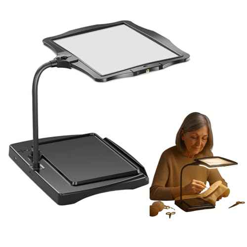 Lighted Magnifying Glass With Stand For Reading,Magnifying Glasses For Close Work With Light,Reading Magnifier For Books,Magnifier Desk Lamp,Lupas Con Luz De Aumento,large magnifying glass with light.