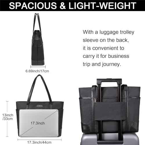 Laptop Bag for Women,ChaseChic Waterproof Classic Teacher's Tote Bag 15.6in Computer Work Bags for Women with Luggage Strap