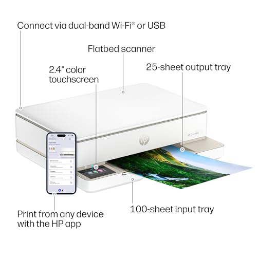HP Envy 6155 Wireless All-in-One Color Inkjet Printer with Touchscreen & Duplex Printing