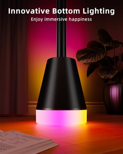 Keepsmile Black RGB Corner Floor Lamp with App, Remote & Music Sync, 172 LEDs