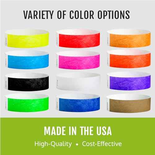 600 WristCo Tyvek Wristbands for Events, 6-Color Variety Pack ? Tamper-Proof Design Prevents Reuse ? Premium-Grade Bracelets for Hospital & Medical ID, Party, VIP Identification