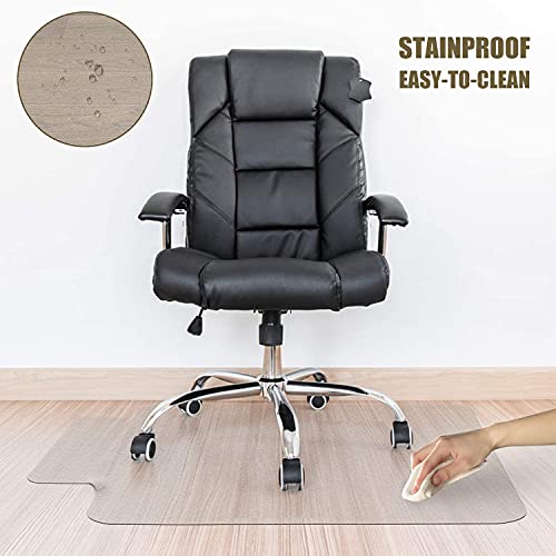 Kuyal Chair Mat, Rolling Chair Mat for Hardwood Floor, 36" X 48" Transparent PVC Home Office Floor Protector Mat (36" X 48" with Lip)