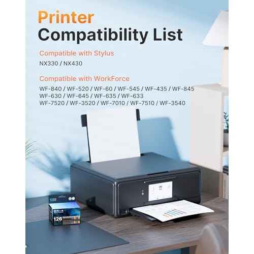E-Z Ink Remanufactured 126 Ink Cartridges Replacement for Epson Ink 126 to Use with Workforce WF-3520 WF-3530 WF-3540 WF-7010 WF-7510 WF-7520 for Stylus NX330 NX430 60 435 520 545 630 633 (6 Pack)