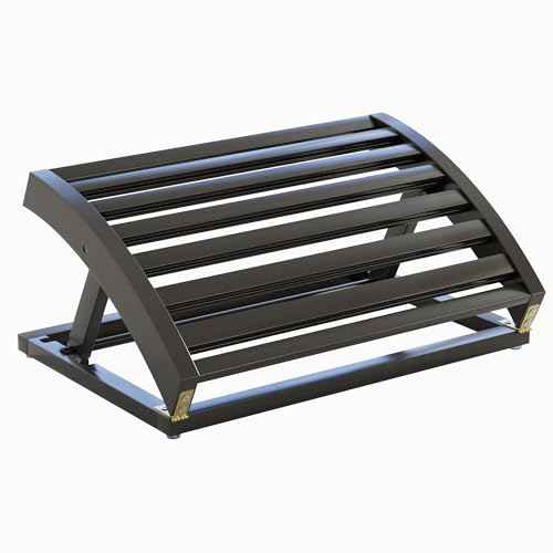 Foot Rest for Under Desk at Work - Adjustable Black Bamboo Footrest for Office and Couch