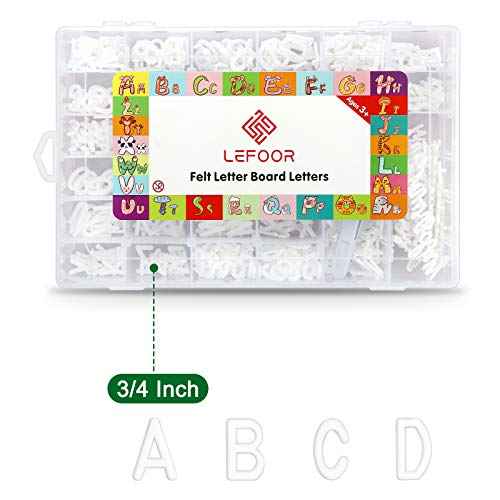 Letter Board Letters Only,698 PRE-Cut Characters (3/4 Inch,White) with Sorting Tray,Felt Letter Board Letters (Choice D)
