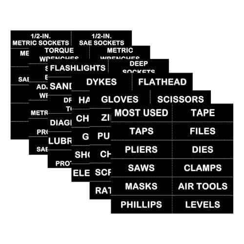 Magnetic Tool Box Organization Labels,Tool Chest Organizer Labels with Strong Magnets,Easy to Read Printing - Fits All Brands of Steel Tool Box Drawers (72 Pcs, 4 x 1 Inches)