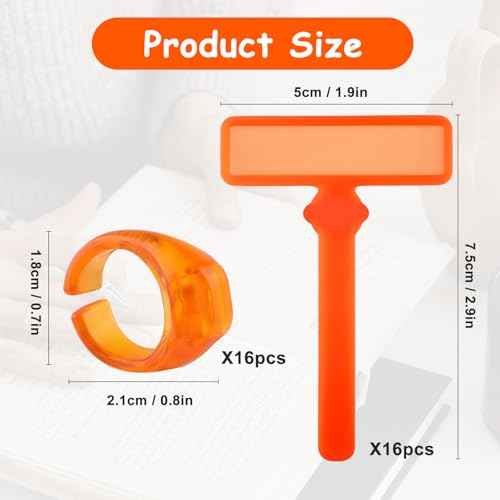 32Pcs Guided Reading Strips,Finger Guided Reading Trackers,Children ADHD Finger Trackers with Finger Rings,Dyslexia Tools for Kids Bookmark Reading Trackers Reading Tools