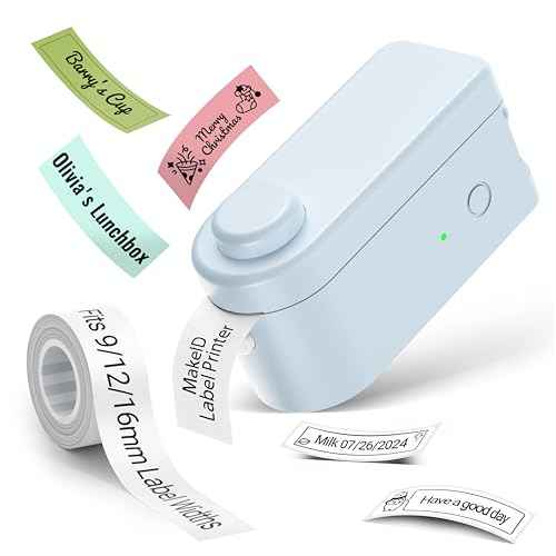 Makeid Label Makers, L1 Label Maker Machine, Portable Wireless Sticker Label Makers for Home, School, Office Use, Rechargeable Thermal Printer with Multiple Fonts, Templates - Blue, 203dpi