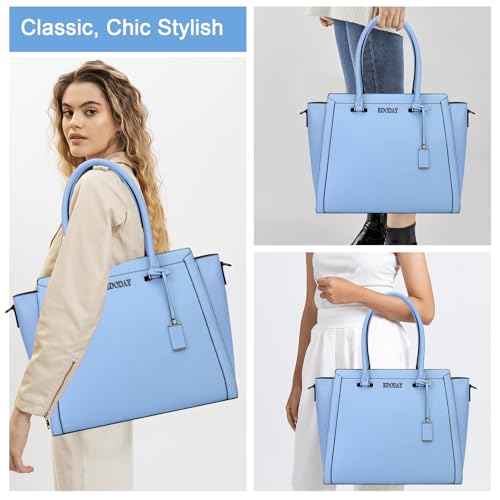 Stylish 15.6 Inch Laptop Tote Bag for Women - Travel Computer Handbag with Long Shoulder Strap