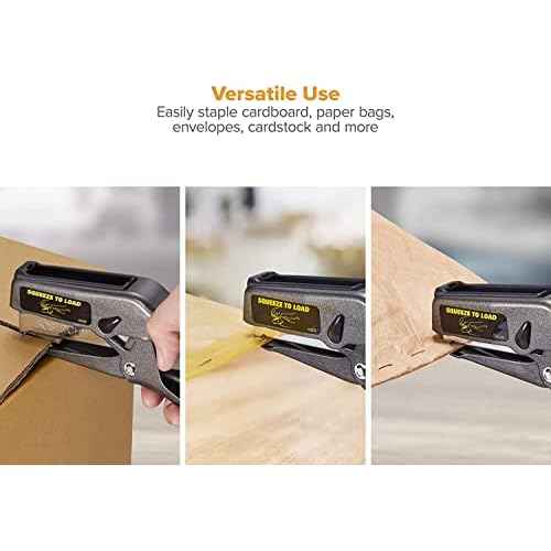 Bostitch Office B8 Plier Heavy Duty Stapler with 1250 1/4" Staples - Full Strip Metal Bostitch Stapler for Cardboard, Paper and Fabric (45 Sheet Capacity)