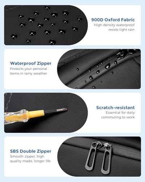 Fenree.geer 17 Inch Travel Laptop Backpack, Water Resistant Expandable Men's Computer Backpack for Men, Black Laptop Bag with USB Port for Business/Work/College