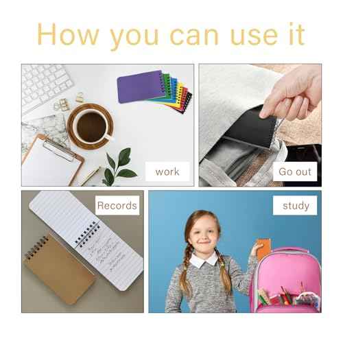 6 Pack Small Pocket Notebook Small 3x5 Spiral Notepads With Lined Pages, Small Top Spiral Notebook Little Mini Memo Steno Note Pads for Outdoor Home Office College School