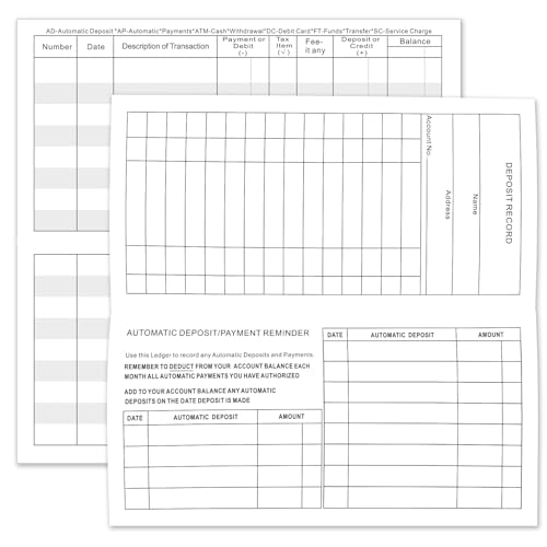 Dayvorax 12 Pack Checkbook Registers 6" x 3" Blank Ledger with 14-Row Pages (Variation 12)