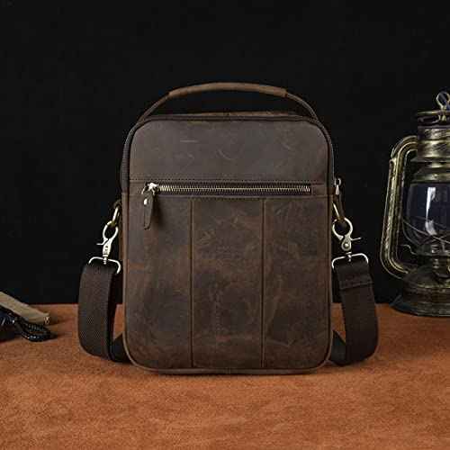 Mens Genuine Leather Sling Messenger Shoulder Cross body Satchel Bag Handle Tote Business Briefcase Portfolio